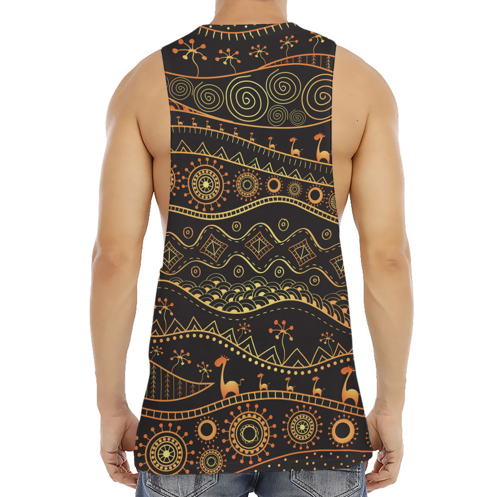 Tribal Ethnic African Pattern Print Men's Muscle Tank Top