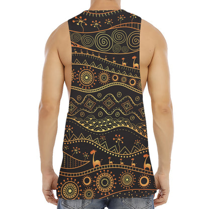 Tribal Ethnic African Pattern Print Men's Muscle Tank Top
