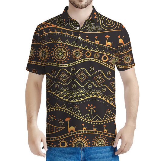 Tribal Ethnic African Pattern Print Men's Polo Shirt
