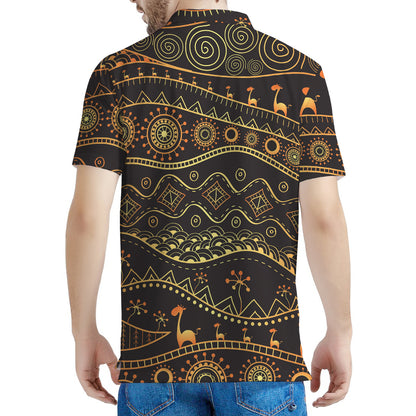 Tribal Ethnic African Pattern Print Men's Polo Shirt