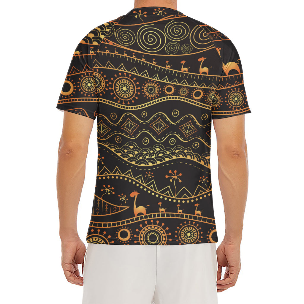 Tribal Ethnic African Pattern Print Men's Short Sleeve Rash Guard
