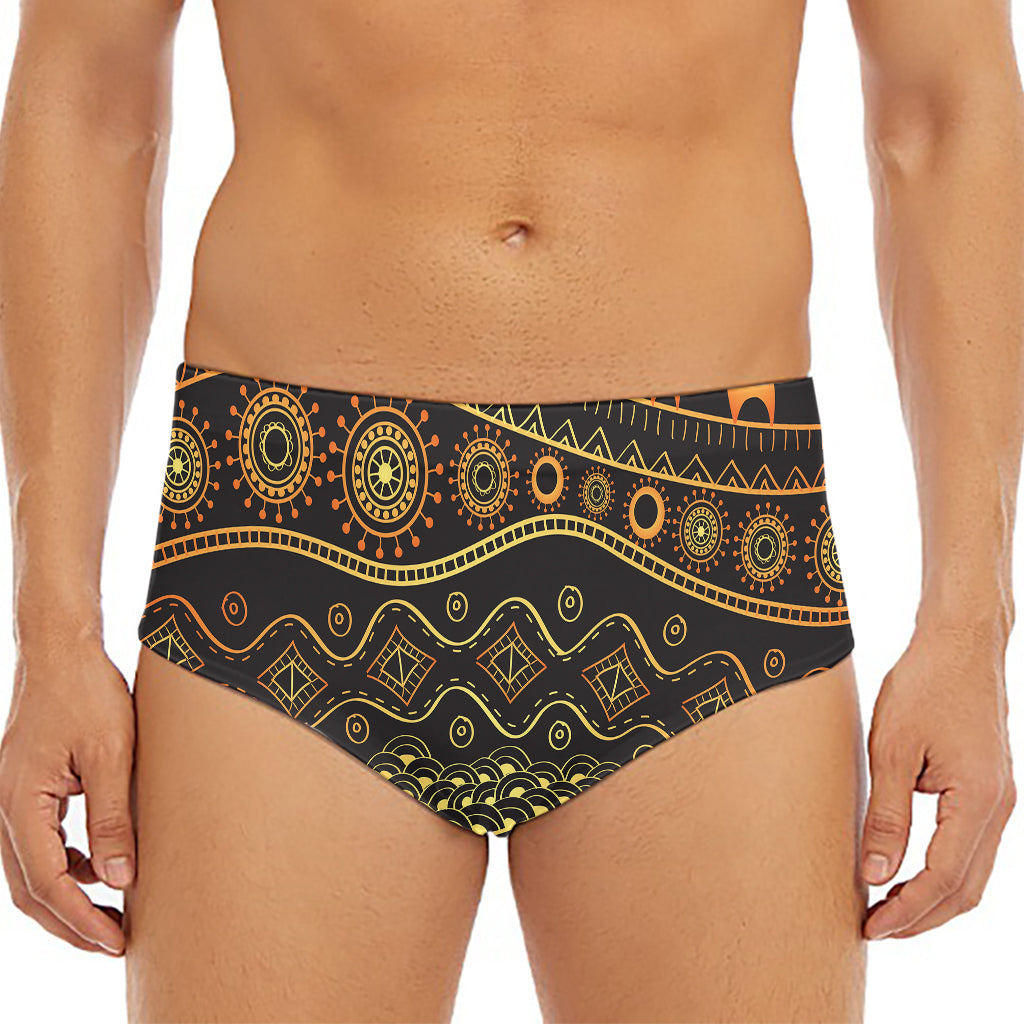 Tribal Ethnic African Pattern Print Men's Triangle Swim Briefs