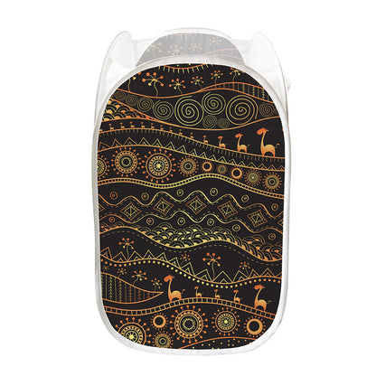Tribal Ethnic African Pattern Print Mesh Laundry Hamper