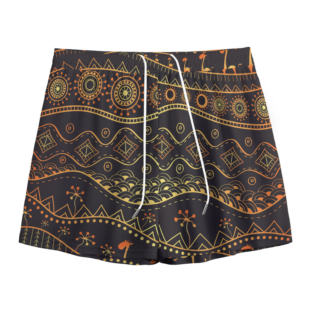 Tribal Ethnic African Pattern Print Mesh Shorts