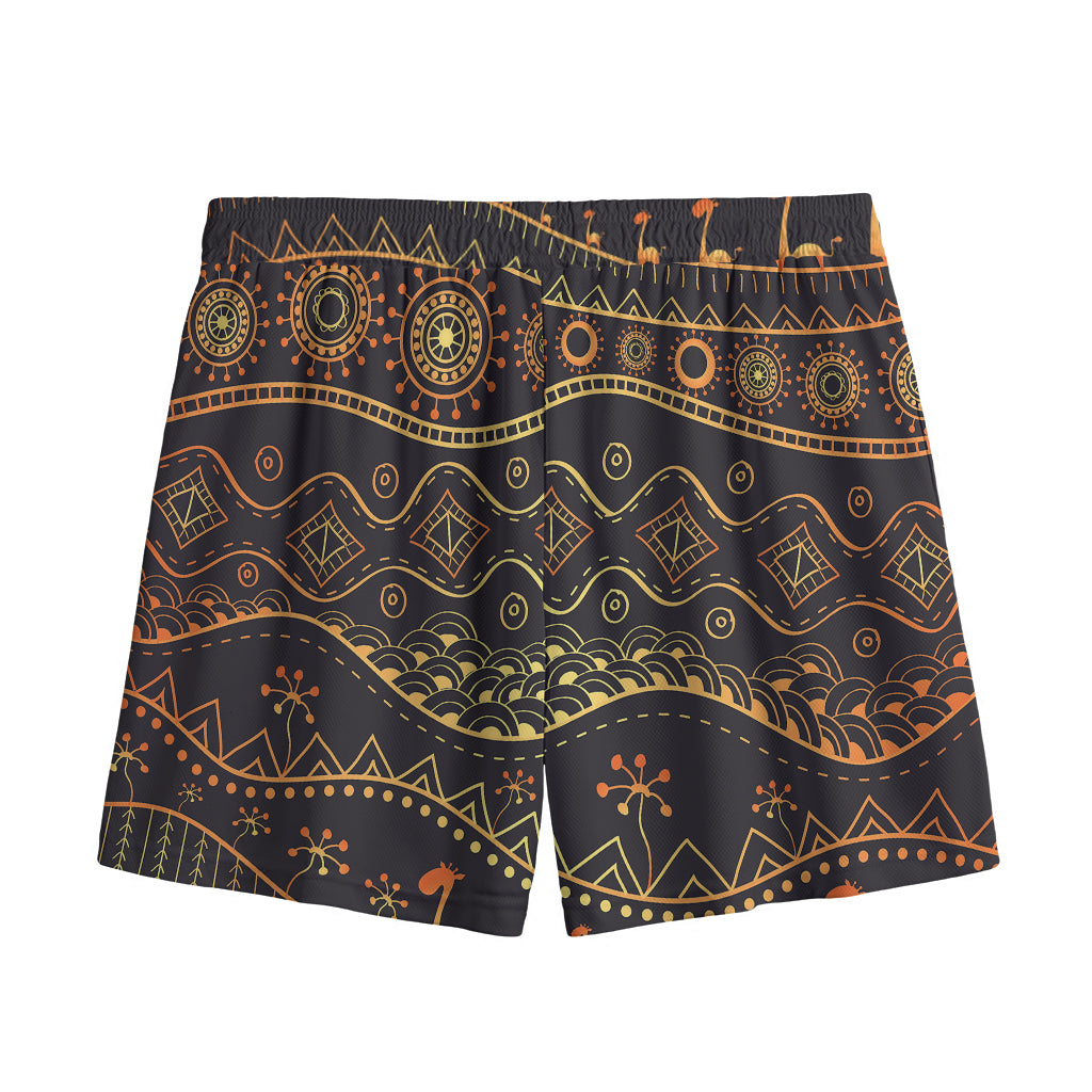 Tribal Ethnic African Pattern Print Mesh Shorts