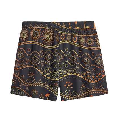 Tribal Ethnic African Pattern Print Mesh Shorts