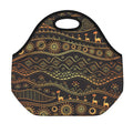 Tribal Ethnic African Pattern Print Neoprene Lunch Bag