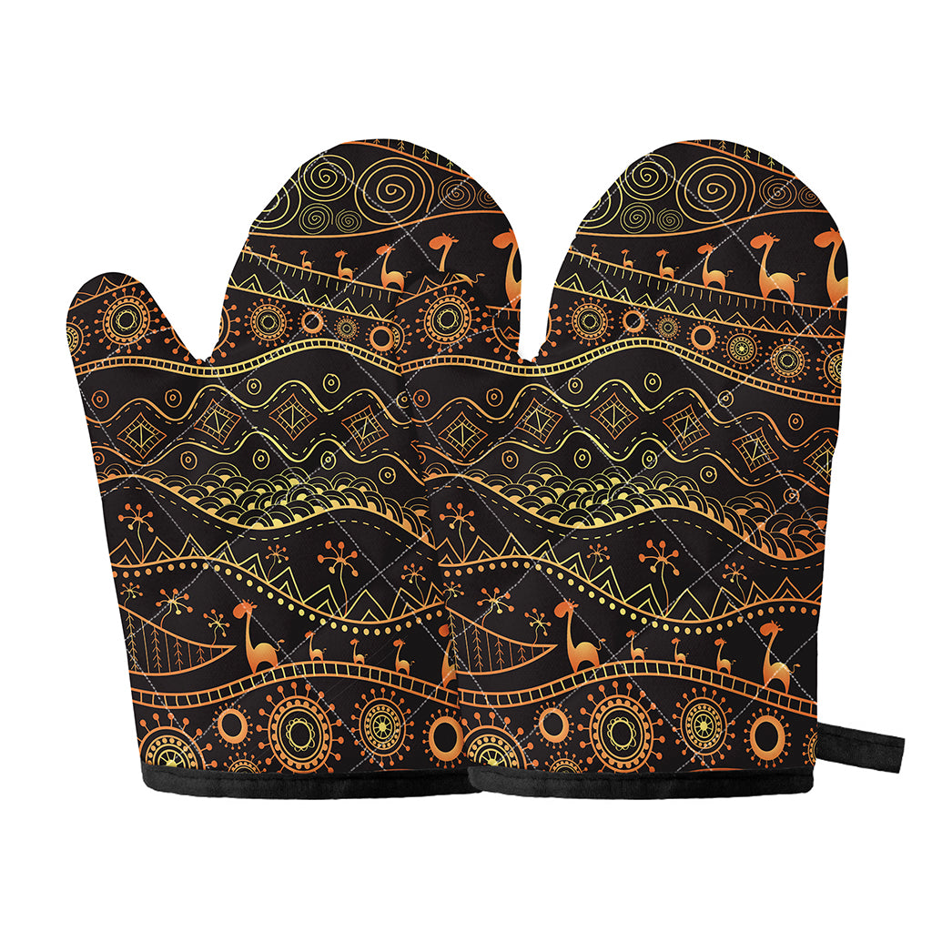 Tribal Ethnic African Pattern Print Oven Mitts