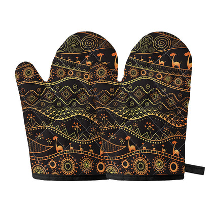 Tribal Ethnic African Pattern Print Oven Mitts