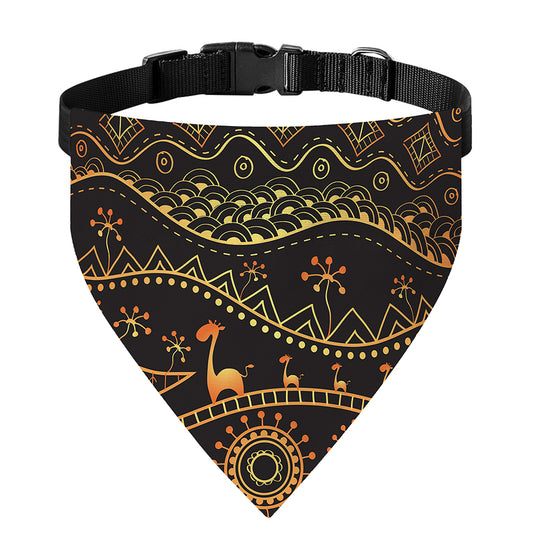 Tribal Ethnic African Pattern Print Over The Collar Dog Bandana