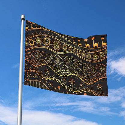 Tribal Ethnic African Pattern Print Polyester Flag