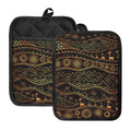 Tribal Ethnic African Pattern Print Pot Holders With Pocket