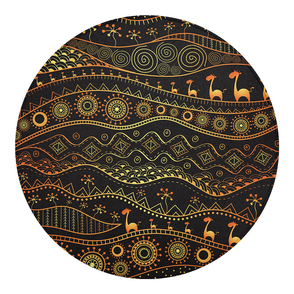 Tribal Ethnic African Pattern Print Round Blanket