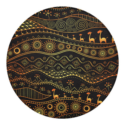 Tribal Ethnic African Pattern Print Round Blanket