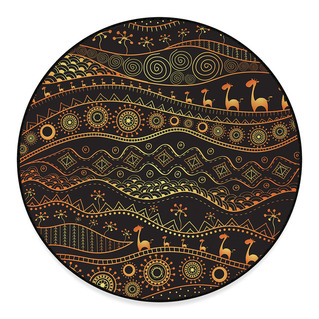Tribal Ethnic African Pattern Print Round Floor Mat