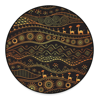 Tribal Ethnic African Pattern Print Round Floor Mat