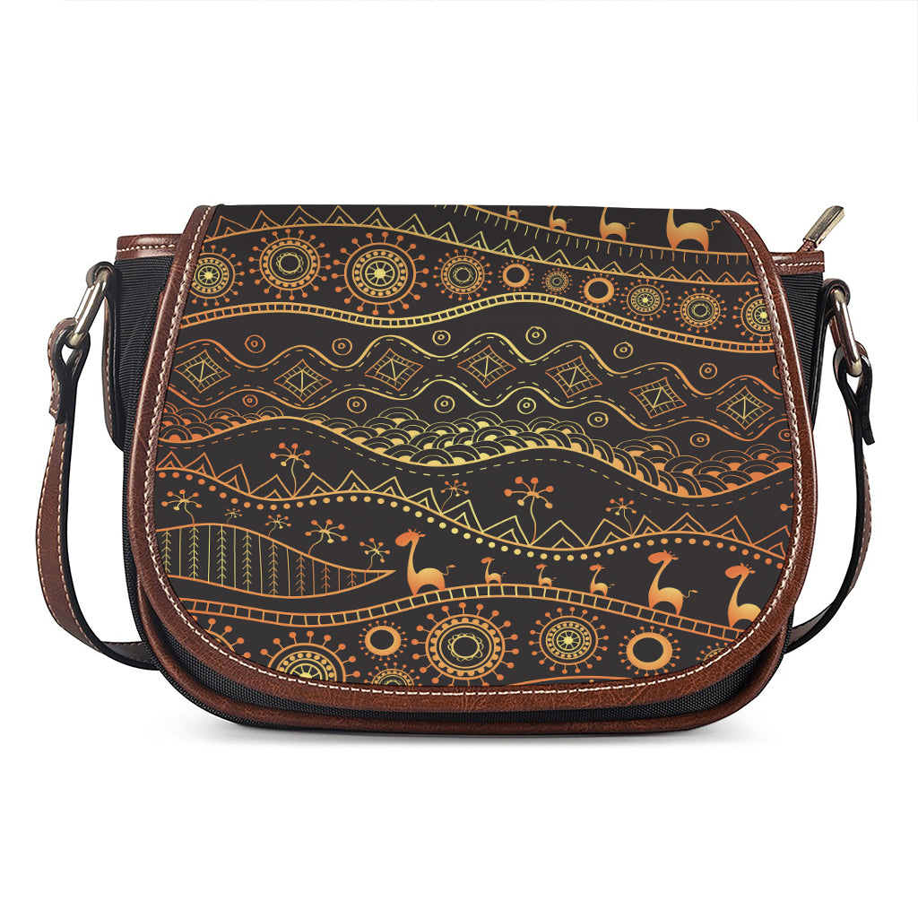 Tribal Ethnic African Pattern Print Saddle Bag