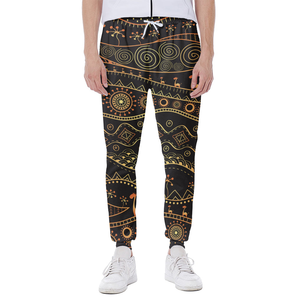 Tribal Ethnic African Pattern Print Scuba Joggers