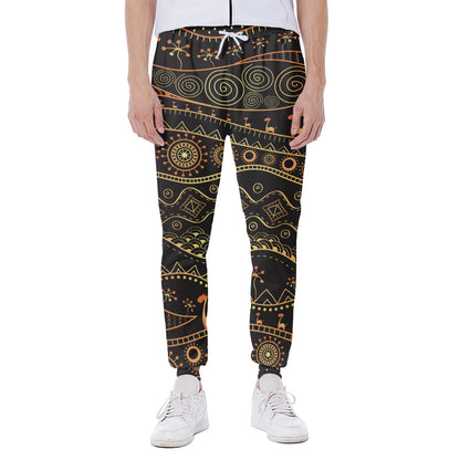 Tribal Ethnic African Pattern Print Scuba Joggers