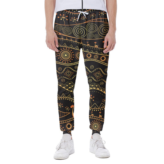 Tribal Ethnic African Pattern Print Scuba Joggers