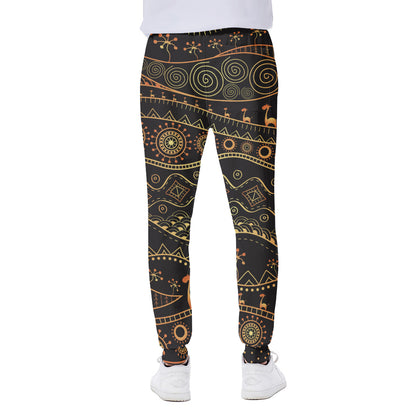 Tribal Ethnic African Pattern Print Scuba Joggers