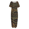 Tribal Ethnic African Pattern Print Short Sleeve Long Nightdress