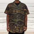 Tribal Ethnic African Pattern Print Textured Short Sleeve Shirt