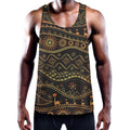 Tribal Ethnic African Pattern Print Men's Workout Tank Top