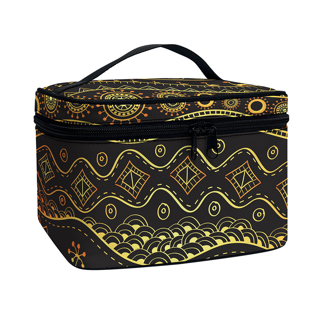 Tribal Ethnic African Pattern Print Travel Makeup Bag