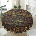Tribal Ethnic African Pattern Print Waterproof Round Tablecloth