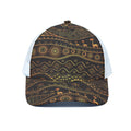 Tribal Ethnic African Pattern Print White Mesh Trucker Hat