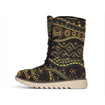 Tribal Ethnic African Pattern Print Winter Boots