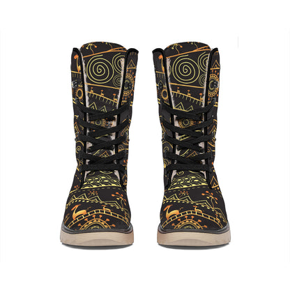 Tribal Ethnic African Pattern Print Winter Boots