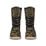 Tribal Ethnic African Pattern Print Winter Boots