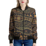 Tribal Ethnic African Pattern Print Women's Bomber Jacket