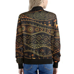 Tribal Ethnic African Pattern Print Women's Bomber Jacket