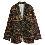 Tribal Ethnic African Pattern Print Women's Cotton Blazer