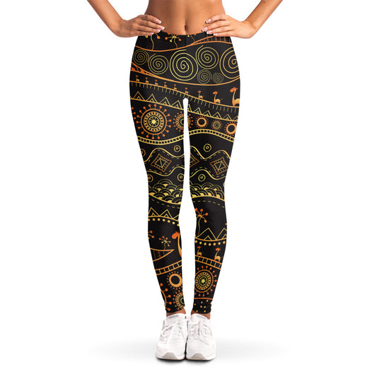 Tribal Ethnic African Pattern Print Women's Leggings