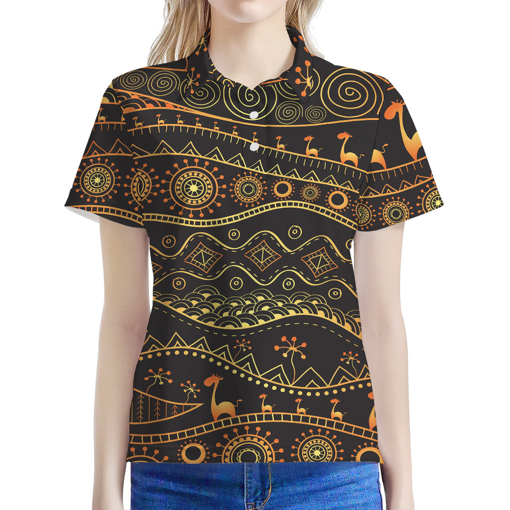 Tribal Ethnic African Pattern Print Women's Polo Shirt