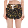Tribal Ethnic African Pattern Print Women's Split Running Shorts