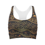 Tribal Ethnic African Pattern Print Women's Sports Bra