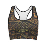 Tribal Ethnic African Pattern Print Women's Sports Bra