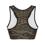 Tribal Ethnic African Pattern Print Women's Sports Bra