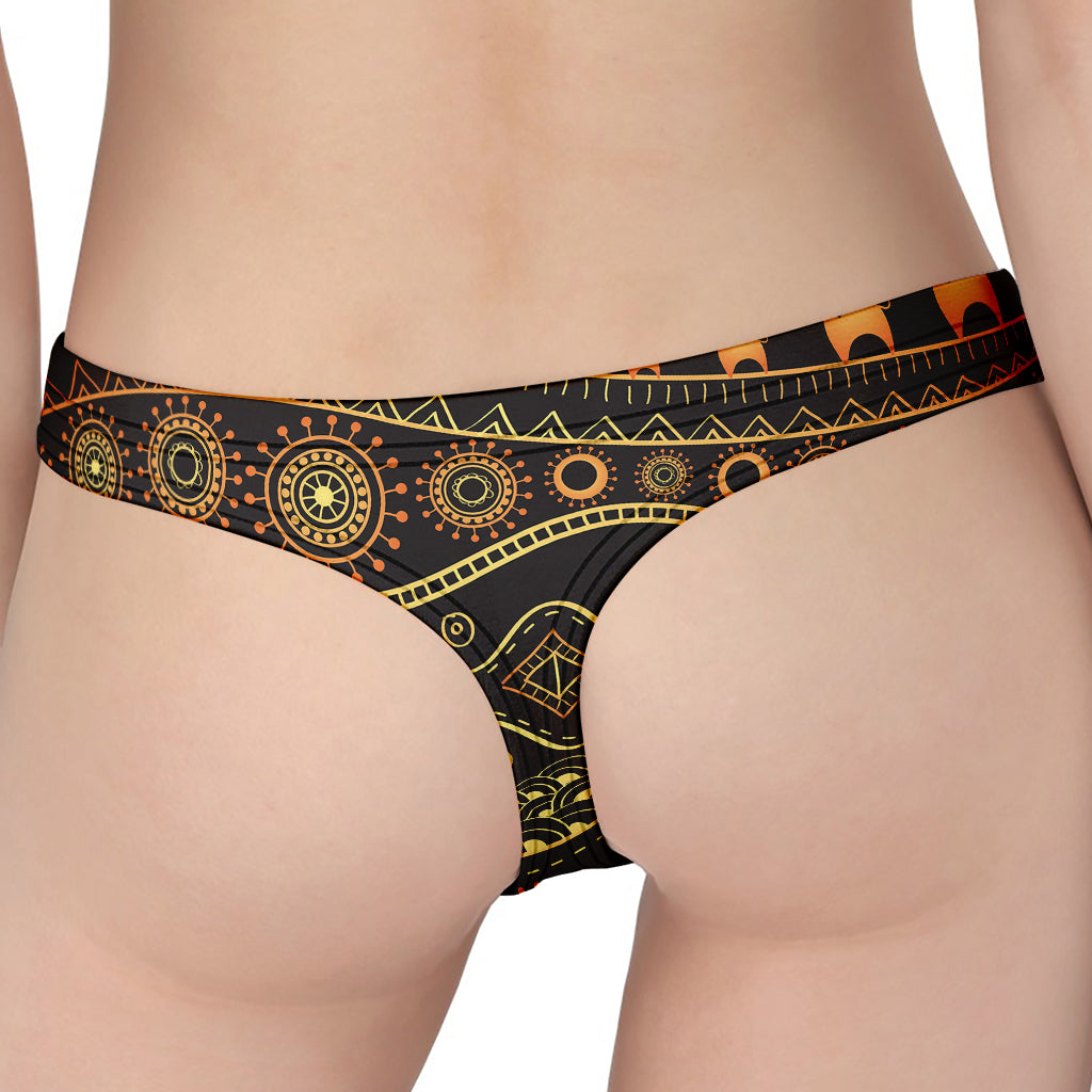 Tribal Ethnic African Pattern Print Women's Thong