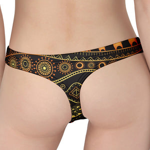 Tribal Ethnic African Pattern Print Women's Thong