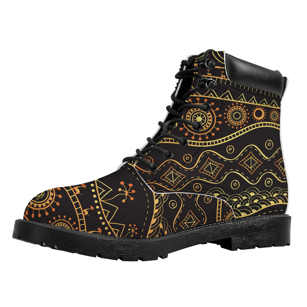 Tribal Ethnic African Pattern Print Work Boots