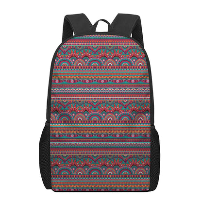 Tribal Ethnic Pattern Print 17 Inch Backpack