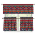 Tribal Ethnic Pattern Print 3 Piece Kitchen Curtains