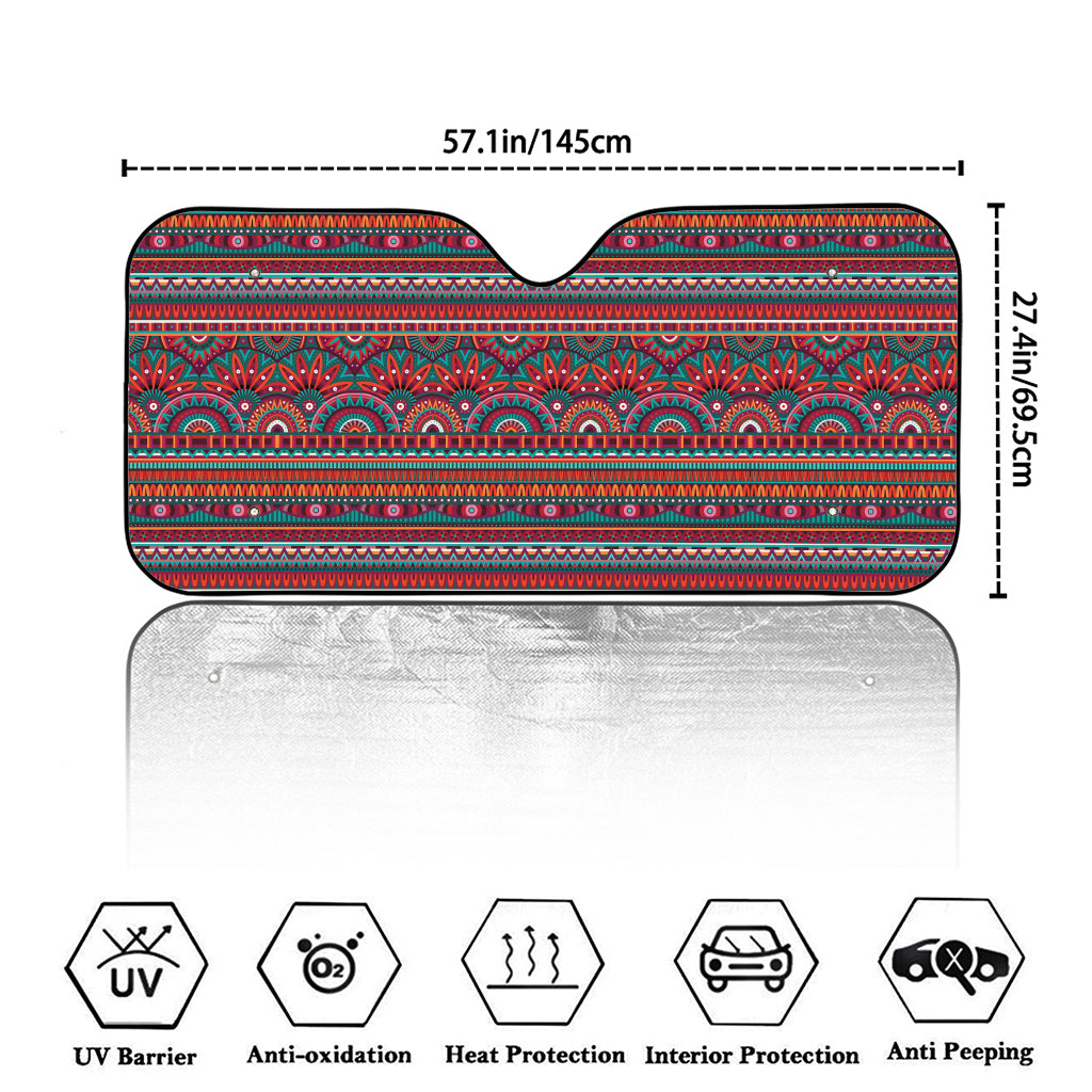 Tribal Ethnic Pattern Print Car Windshield Sun Shade