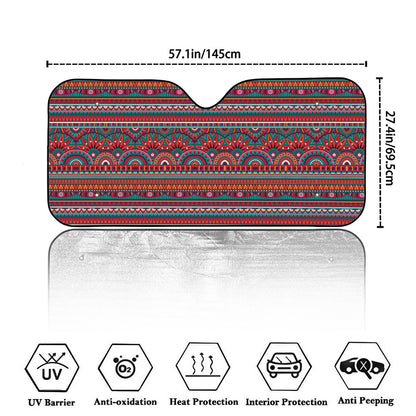 Tribal Ethnic Pattern Print Car Windshield Sun Shade